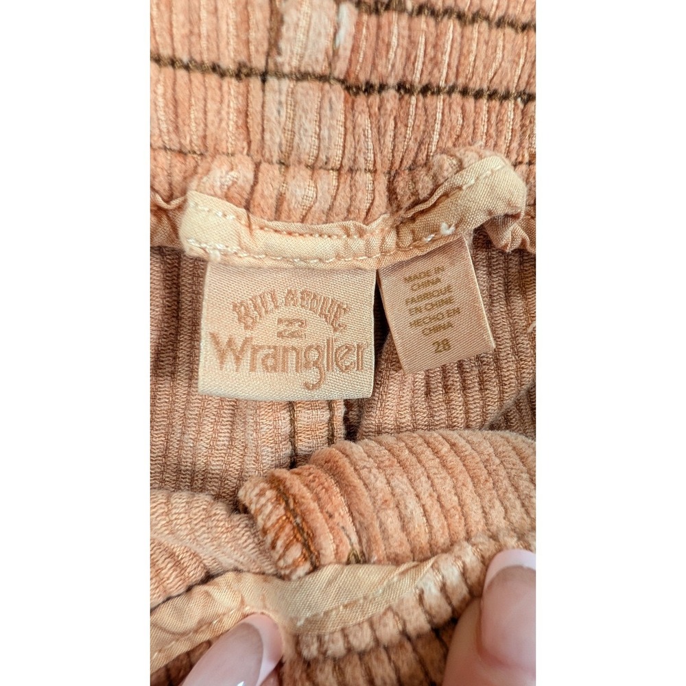 Billabong x Wrangler Womens Corduroy Shorts Peach High Waisted Size 28 - Picture 4 of 6